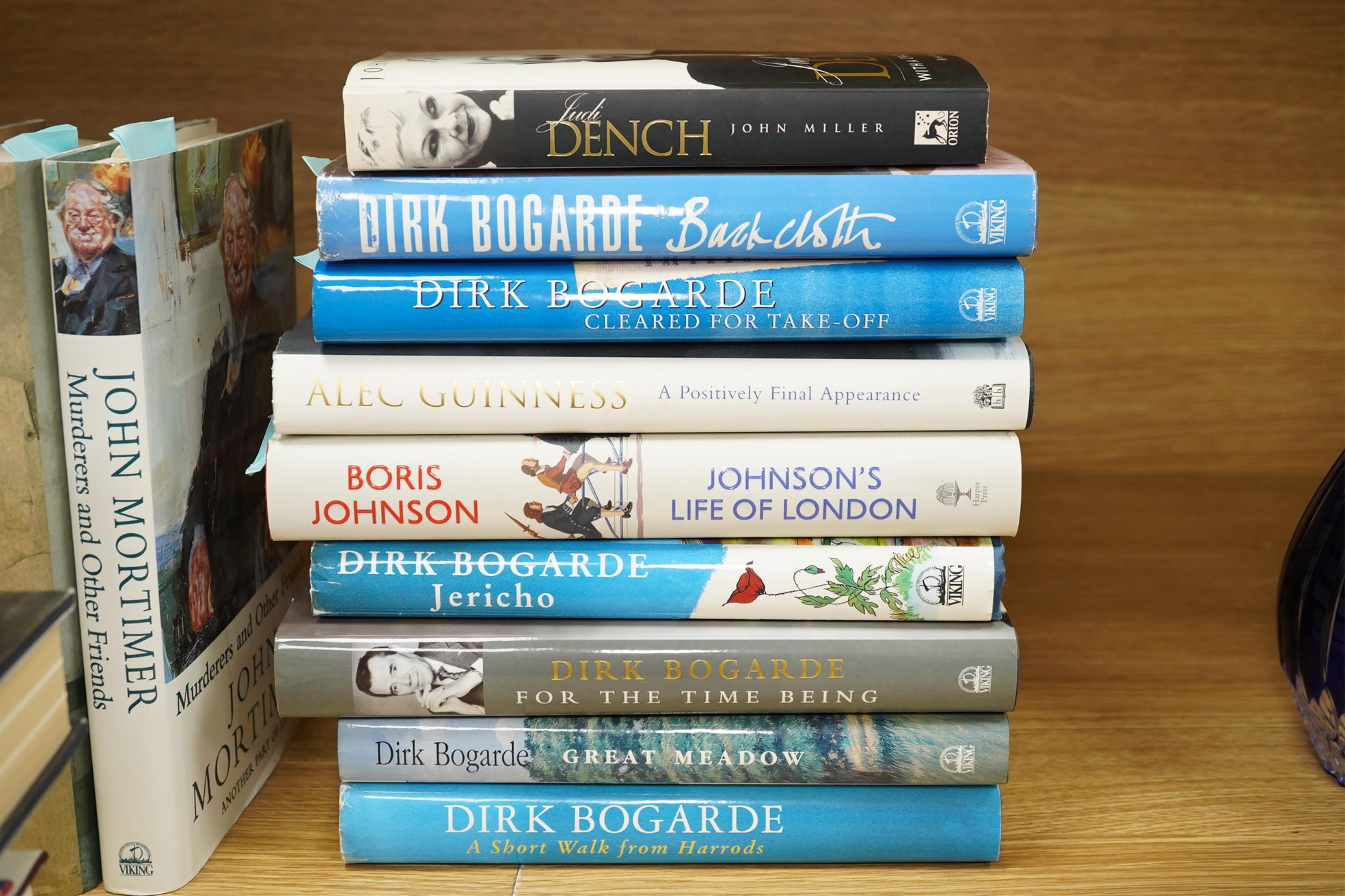 Modern signed first editions - 25 works, including Bogarde, Dirk, (six works); Alec Guinness - A Positively Final Appearance; Ian McEwan - Sweet Tooth, Lucien Freud - Painting People etc.,the hardbacks all with dust jack